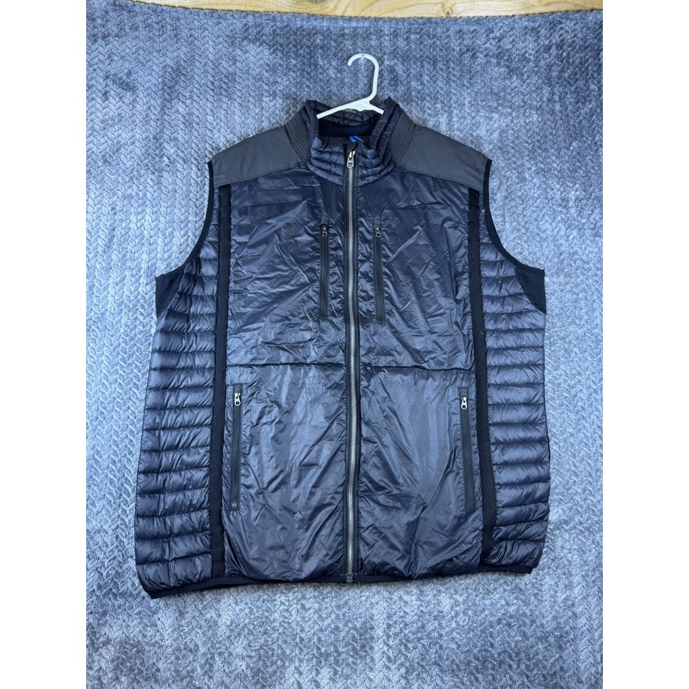 KUHL Projekt Spyfire Vest Mens 2XL Black Down Puffer Full Zip Sleeveless Jacket